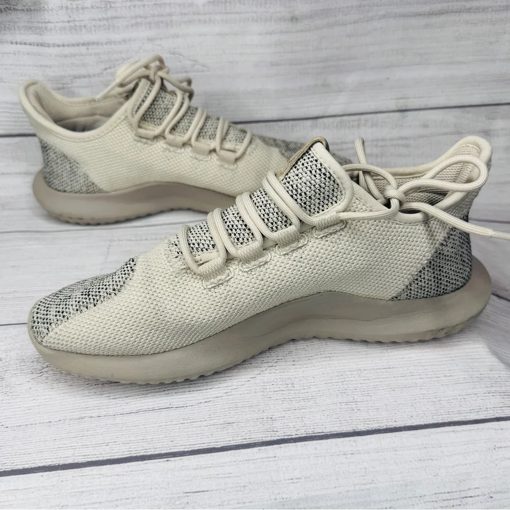 Adidas Tubular Shadow Knit‎ Sneaker Cream Black Men’s Size 6.5